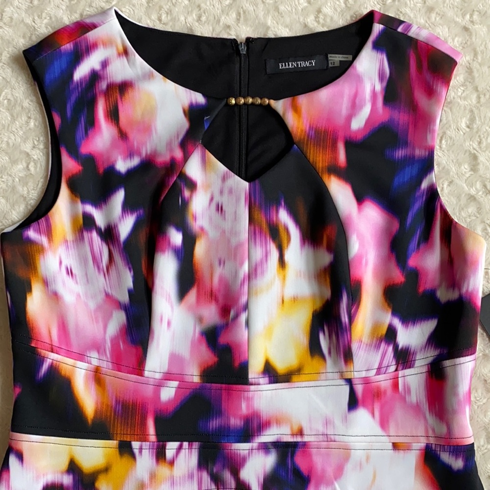 NWT Ellen Tracy Floral Scuba Sheath Dress - Picture 5 of 10